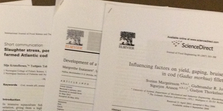 Papirark med baggrundslitteratur.